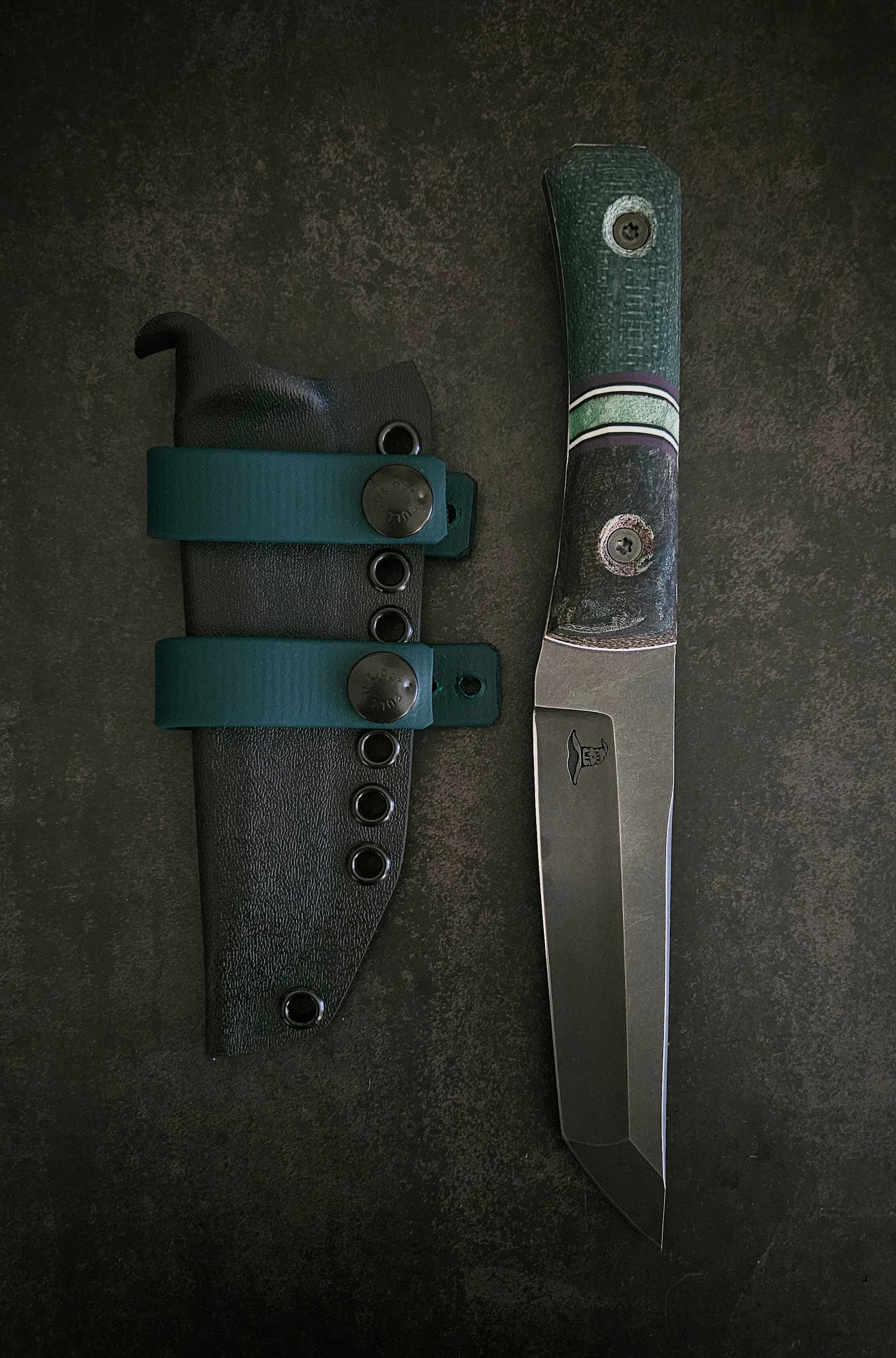 Teal Micarta KTK Tanto XL