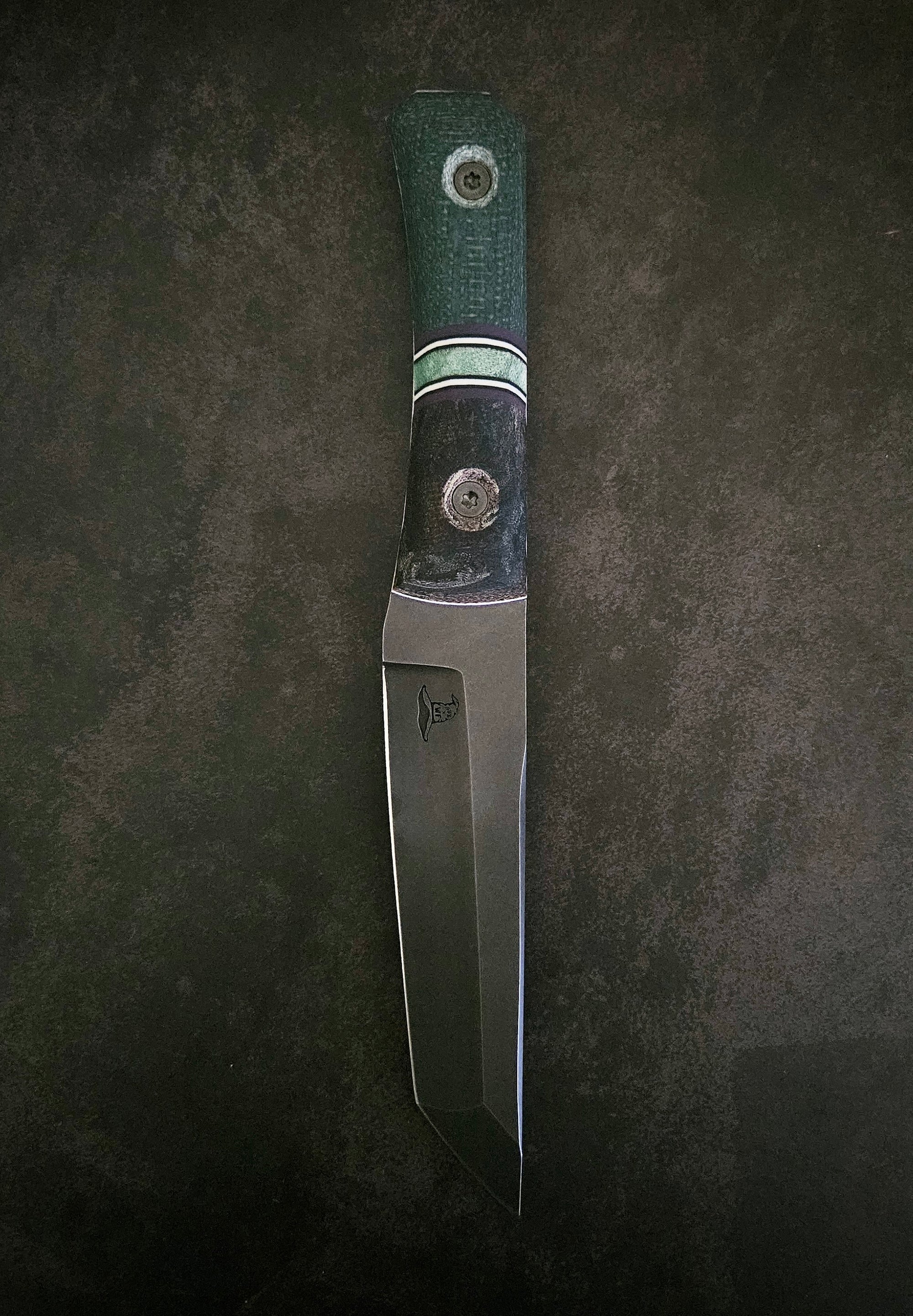 Teal Micarta KTK Tanto XL
