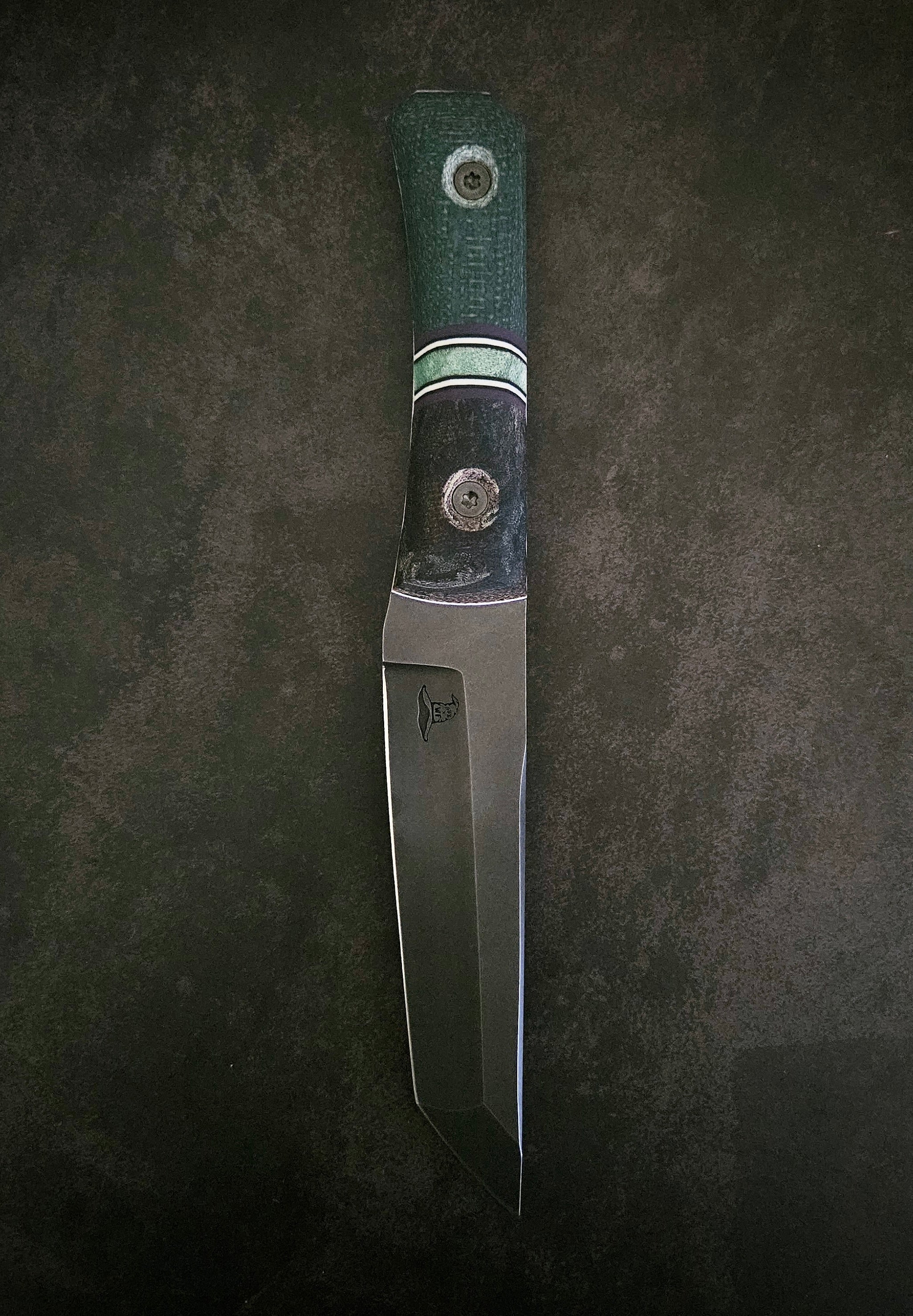 Teal Micarta KTK Tanto XL