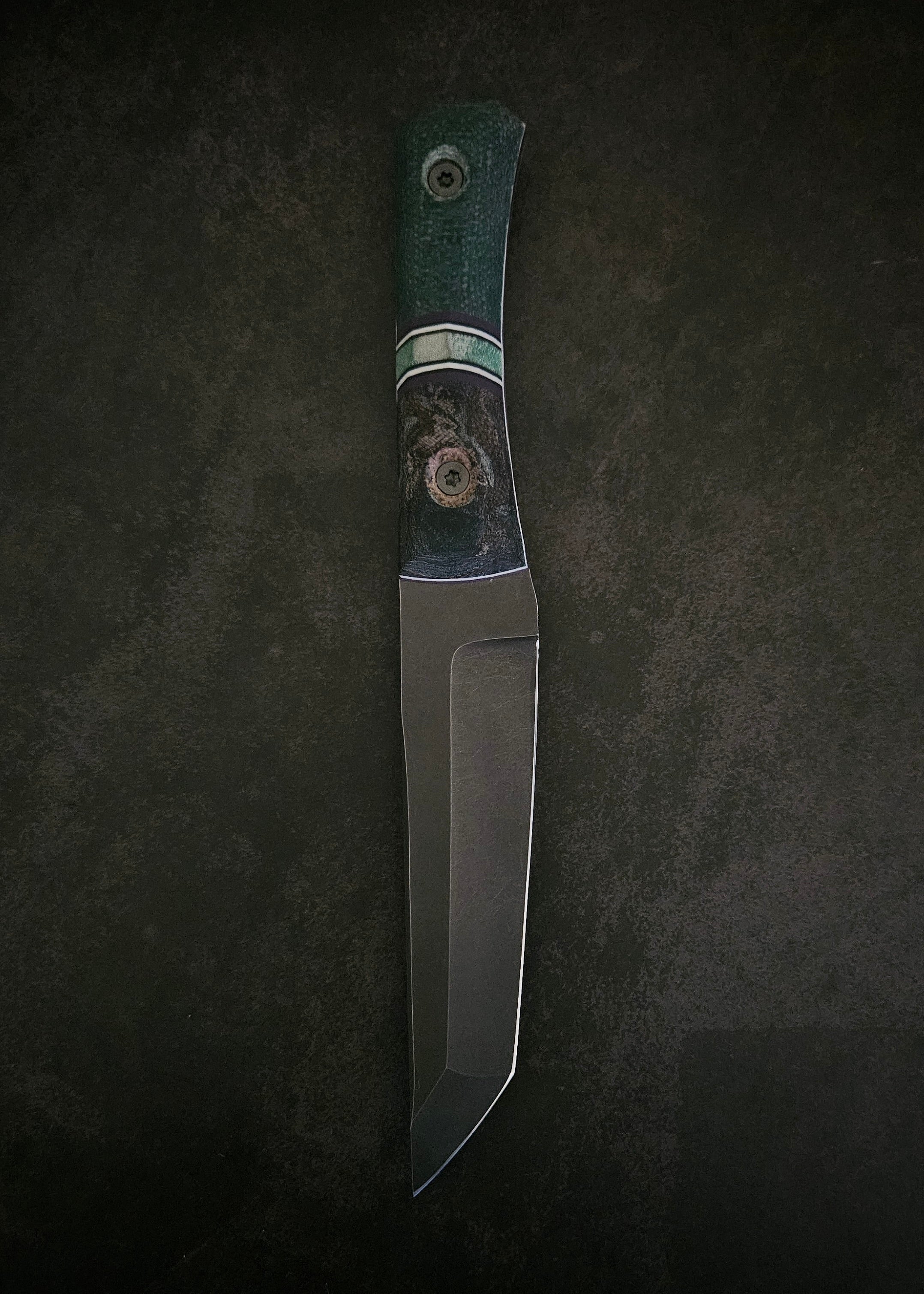 Teal Micarta KTK Tanto XL