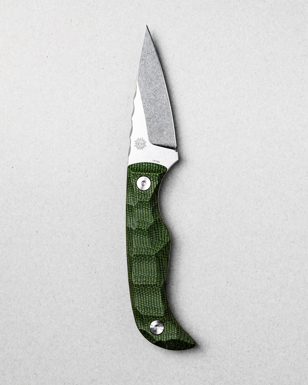 AUXMFG - Karl JR Deadhead - 14c28n - Green Micarta - Production Fixed Blade