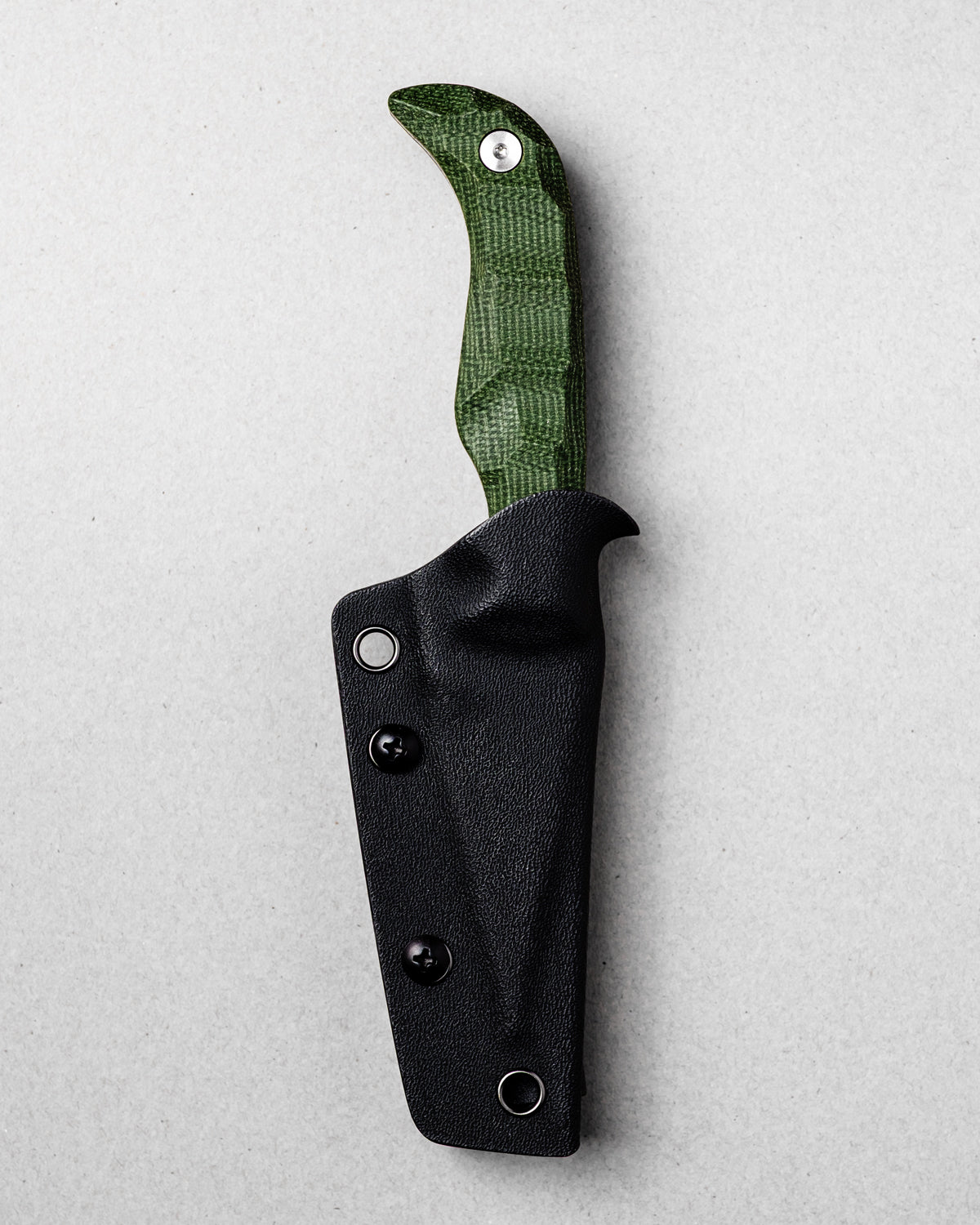 AUXMFG - Karl JR Deadhead - 14c28n - Green Micarta - Production Fixed Blade