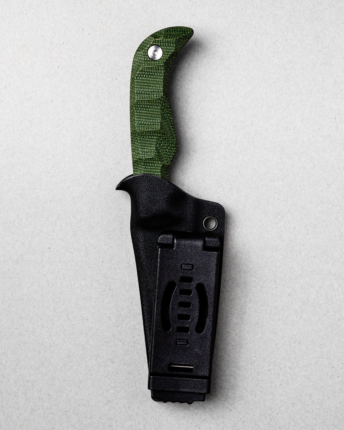 AUXMFG - Karl JR Deadhead - 14c28n - Green Micarta - Production Fixed Blade