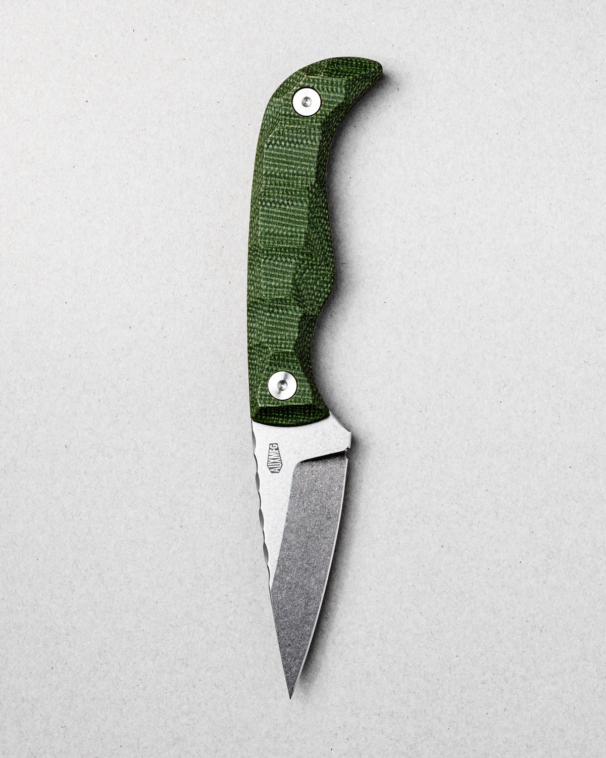 AUXMFG - Karl JR Deadhead - 14c28n - Green Micarta - Production Fixed Blade