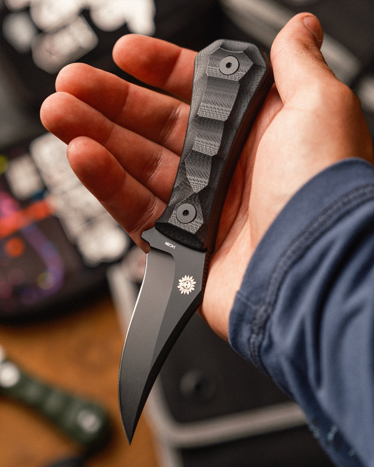 AUXMFG Pocket Bowie Deadhead - 14C28N - Black G10 - Production