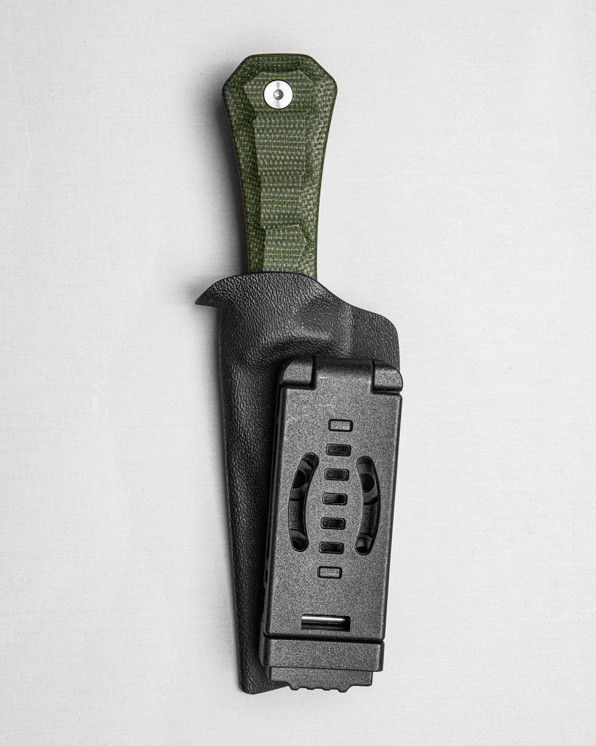 AUXMFG Pocket Bowie Deadhead - 14C28N  - Green Micarta - Production