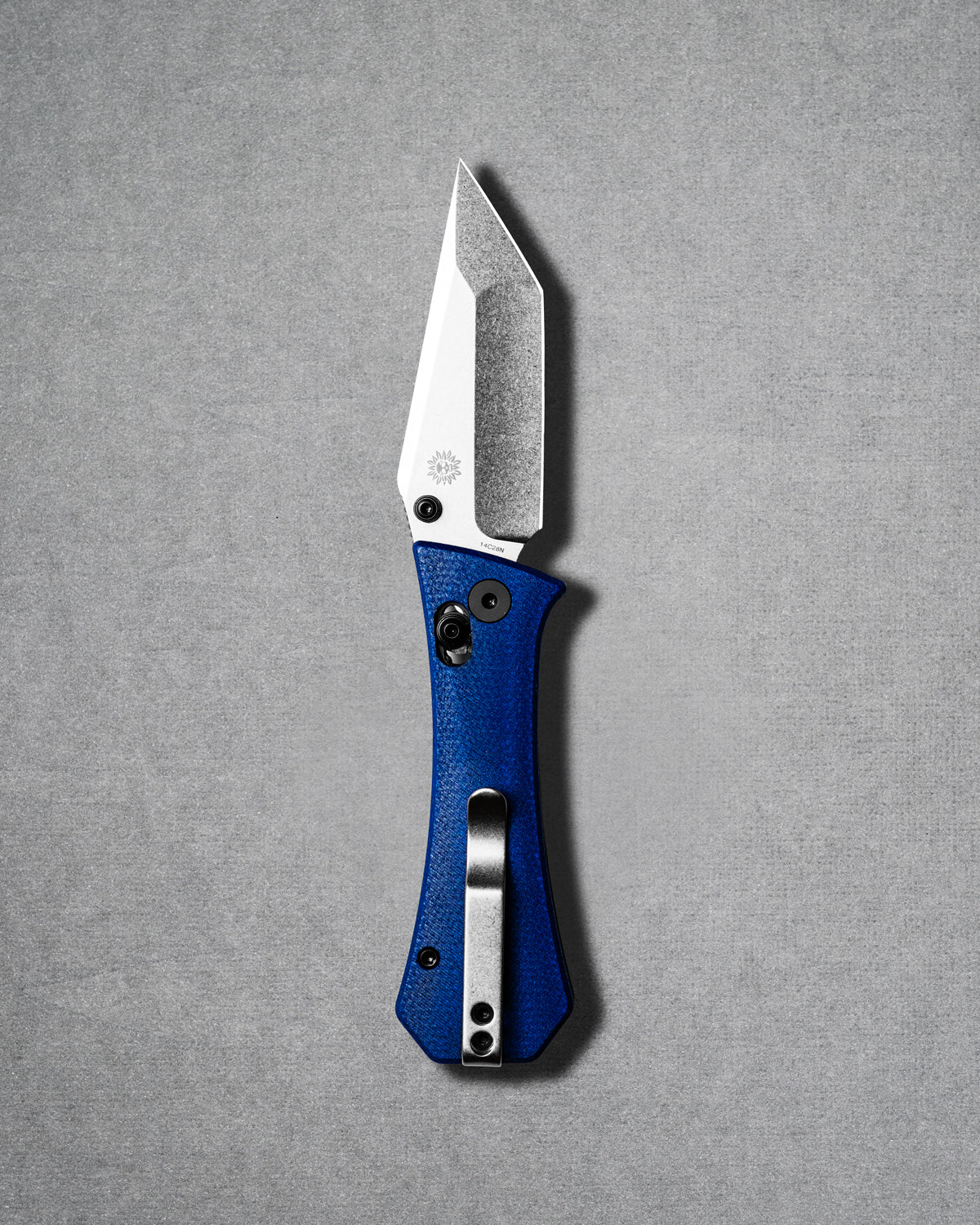 Coffin Crossbar - Tanto - Micarta - Blue