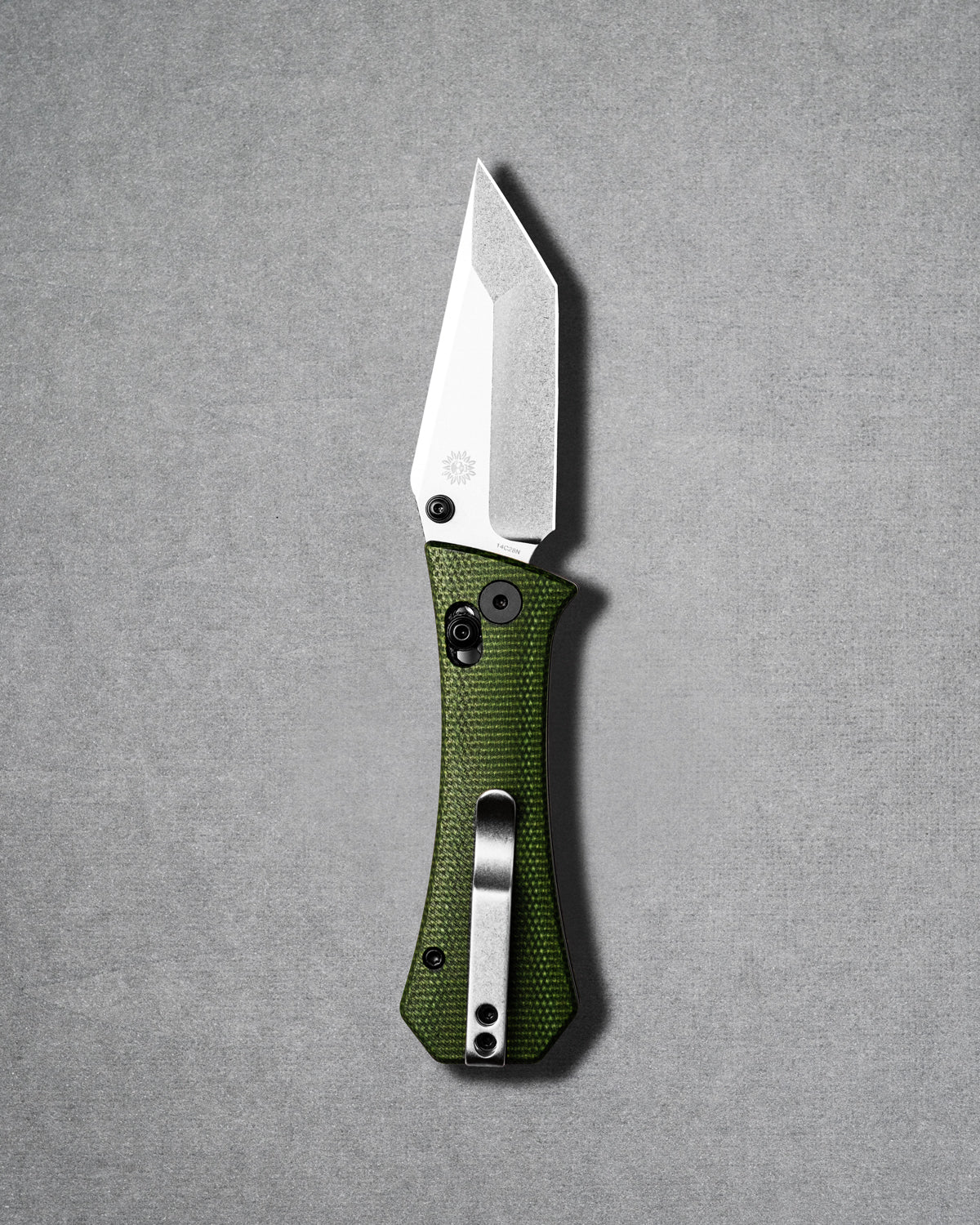Coffin Crossbar - Tanto - Micarta - Green